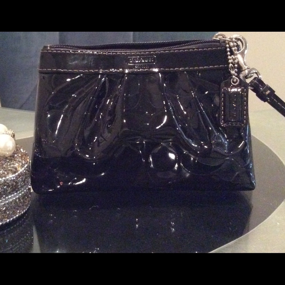 Coach patent leather wristlet